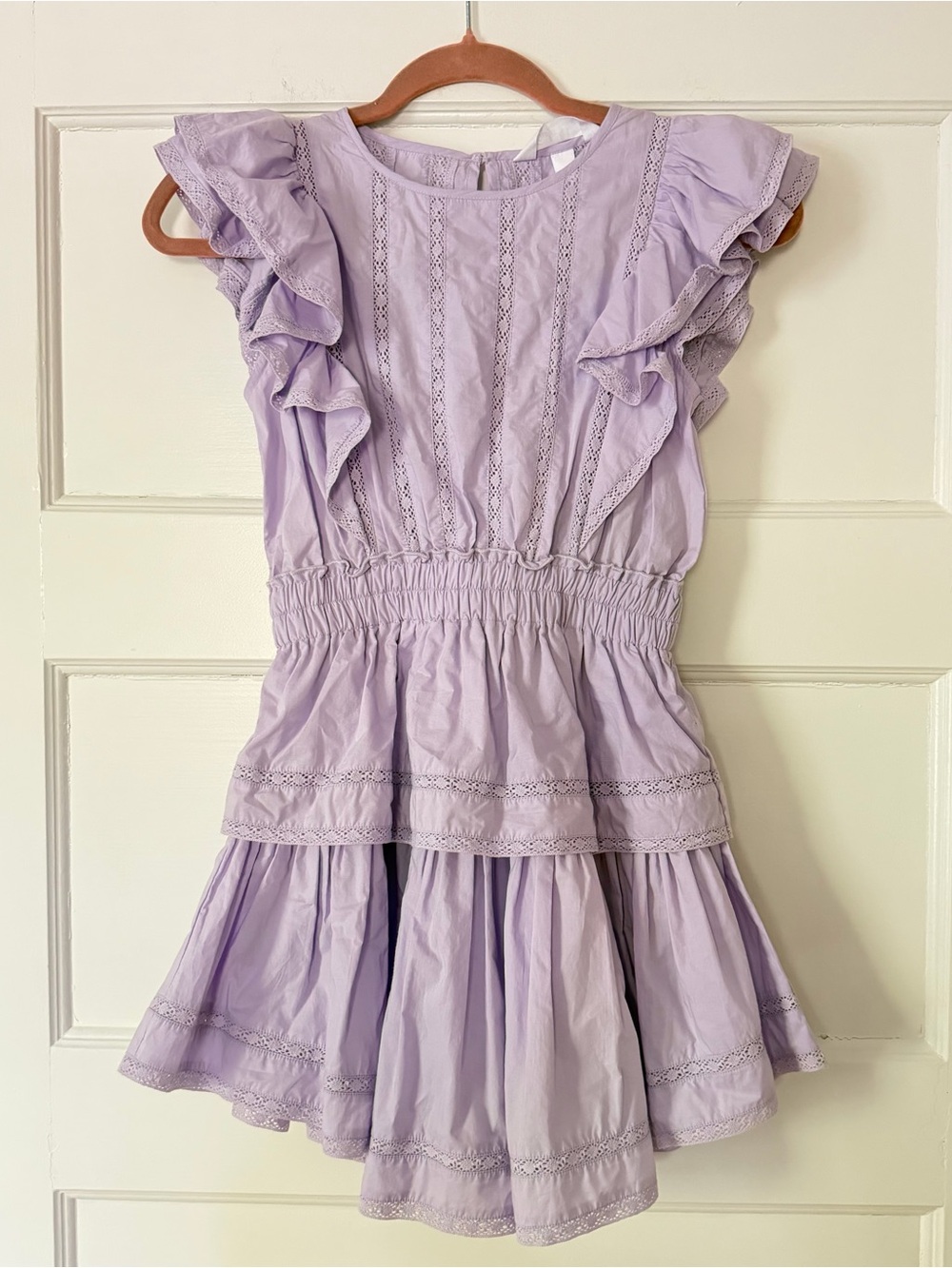 Eyelet & Ivy Girls Size 12 Lavender Purple Ruffle Lace Cotton Dress NWT